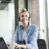 Telefonistin mit Headset