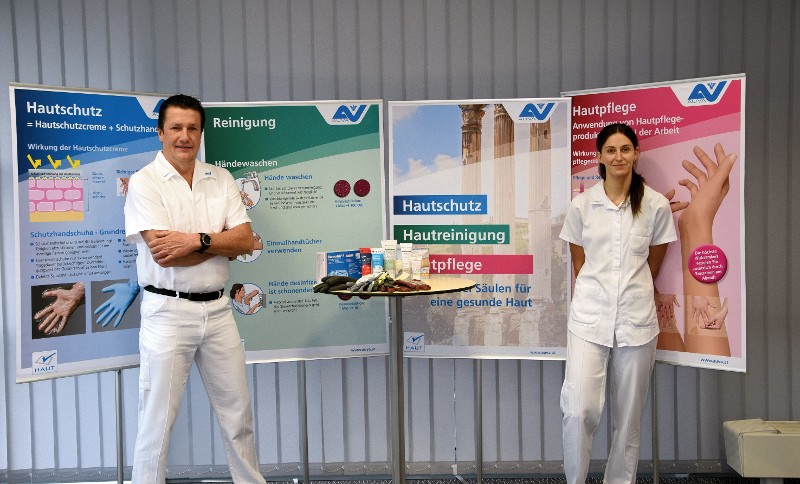 AUVA-Gesundheitspädagogen Josef Kaindlstorfer und Anja Leitenmüller.