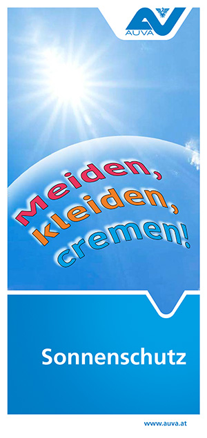 Titelbild des AUVA-Folders "Sonnenschutz"