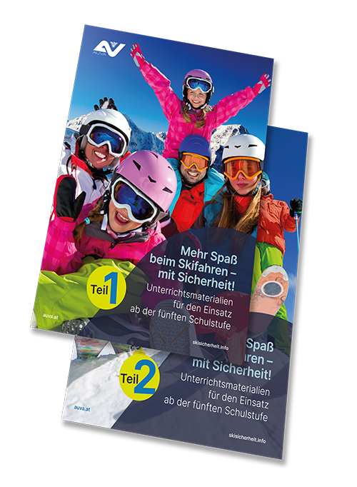 Titelbild "Mehr Spaß beim Skifahren mit Sicherheit (Teil 1 und 2)", ab 5. Schulstufe