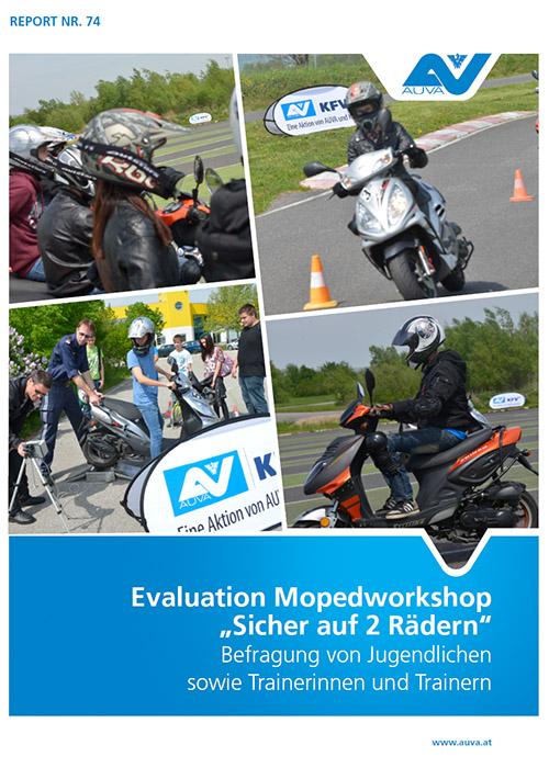 Titelbild des Reports 74 - Mopedfahrerin und Mopedfahrer beim Mopedworkshop
