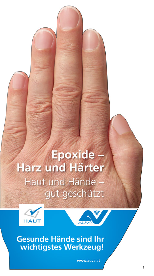 Titelseite des Folders "Epoxide - Haut und Hände gut geschützt"