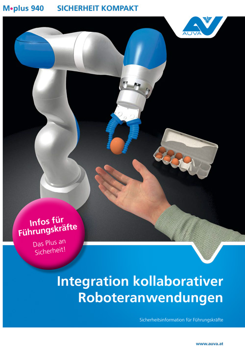 Titelbild des Merkblattes M.plus 940 "Integration kollaborativer Roboteranwendungen"