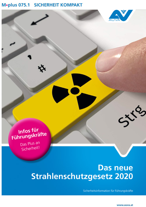 Titelbild des Merkblattes M.plus 075.1 "Das neue Strahlenschutzgesetz 2020"