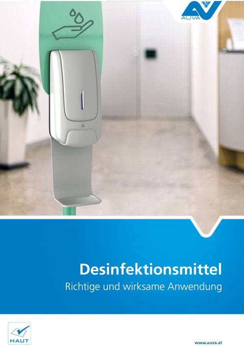 Titelbild des Folders "Desinfektionsmittel - Richtige und wirksame Anwendung"