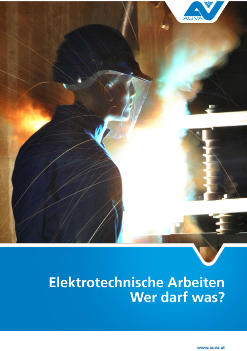 Titelbild des Folders "Elektrotechnische Arbeiten - Wer darf was?"