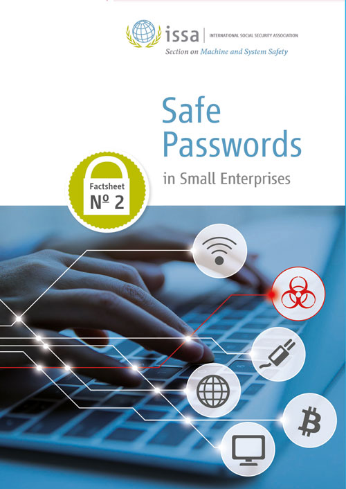 Titelbild der Broschüre "Sichere Passwörter im Kleinbetrieb" in Englisch